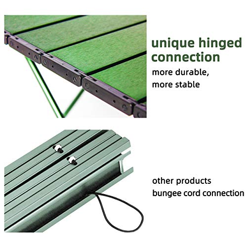 ROCK CLOUD Portable Camping Table Ultralight Aluminum Folding Beach Table Camp for Camping Hiking Backpacking Outdoor Picnic, Green - Image 5