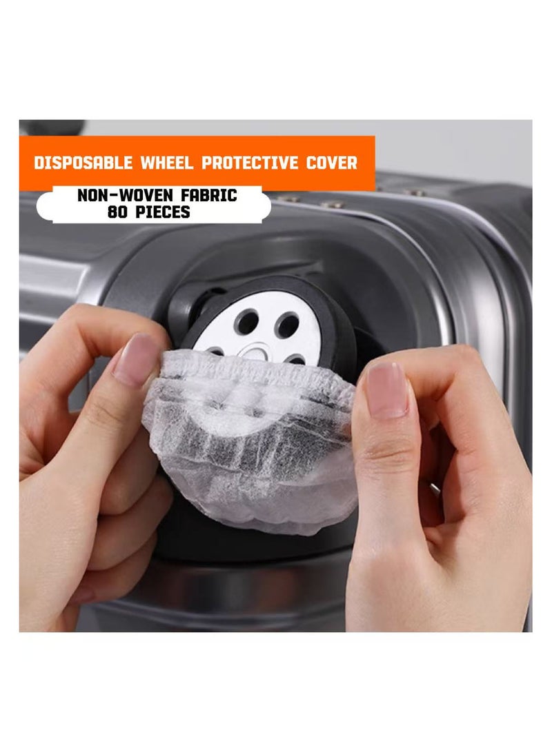 TNGames 80-Pack Disposable Luggage Wheel Covers Non-Woven Dustproof & Wear-Resistant Universal Caster Protectors for Suitcases/Office Chairs - Image 1