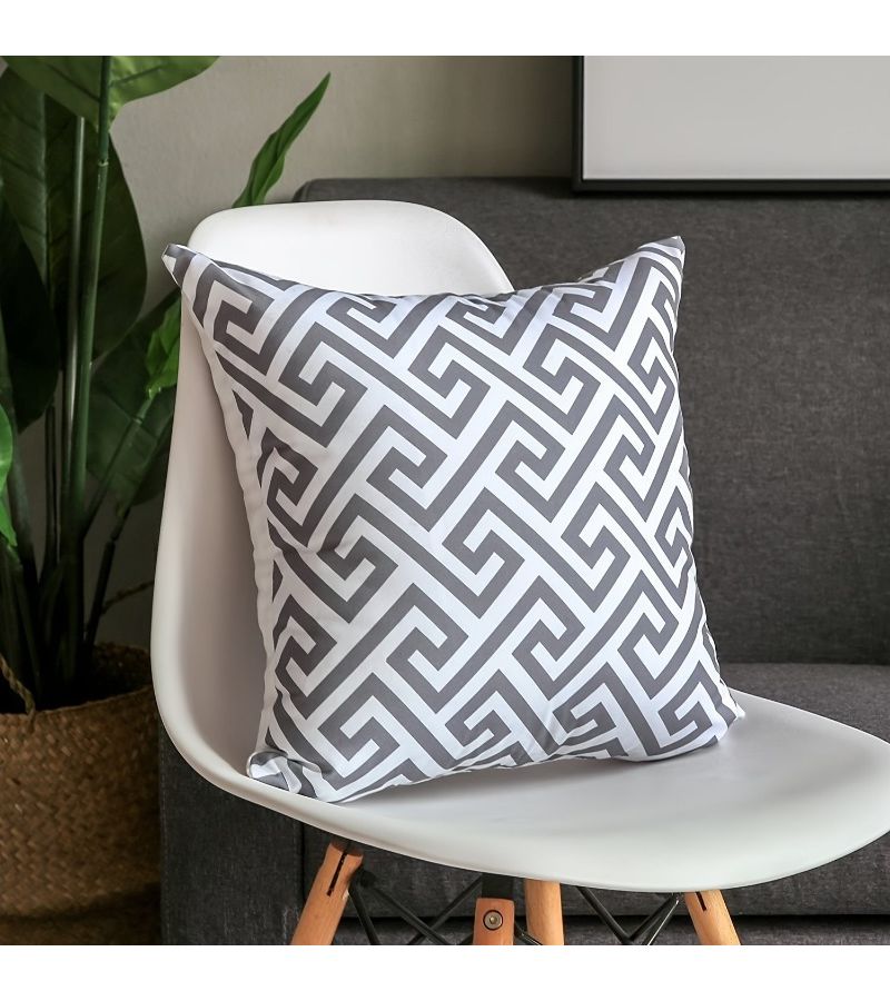 Set Of 6 Geometric Design Pillow Covers 20x20 Inches For Living Room Sofa - Image 2