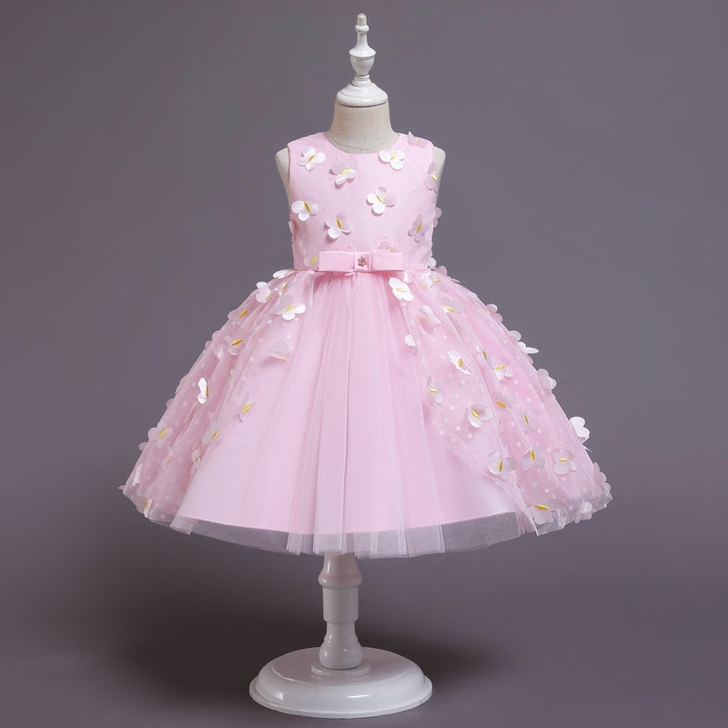 Children'S Wedding Dress Dress Stylish Princess Dress Summer Flower Children'S Puffy Show Dress Baby And Young Children'S Wash Dress - Image 4