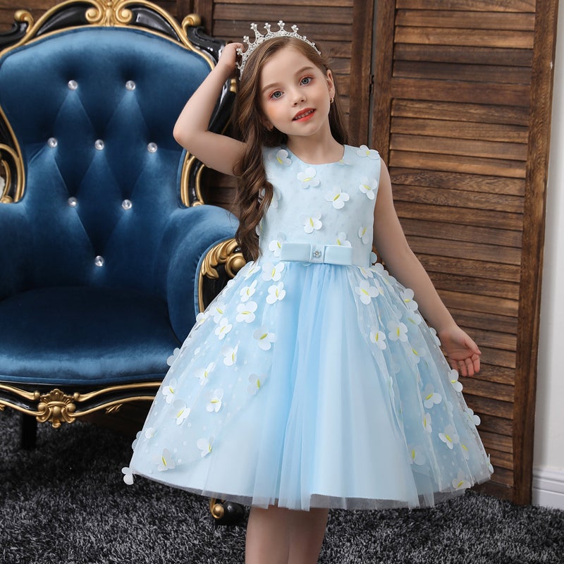 Children'S Wedding Dress Dress Stylish Princess Dress Summer Flower Children'S Puffy Show Dress Baby And Young Children'S Wash Dress - Image 2