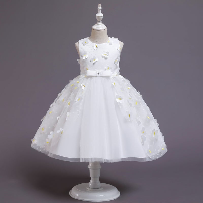 Children'S Wedding Dress Dress Stylish Princess Dress Summer Flower Children'S Puffy Show Dress Baby And Young Children'S Wash Dress - Image 1