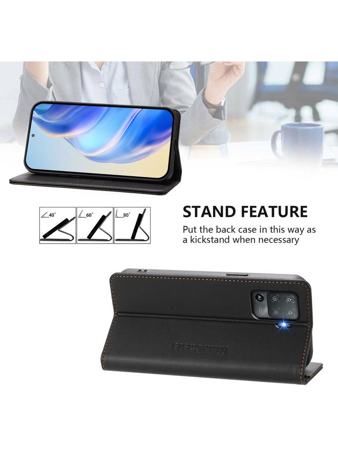 اس-توب جراب هاتف OPPO F19 Pro RC01 من الجلد ثنائي الطي مع خاصية الشفط المغناطيسي بتقنية RFID - Image 4