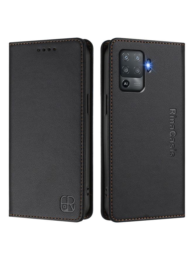 اس-توب جراب هاتف OPPO F19 Pro RC01 من الجلد ثنائي الطي مع خاصية الشفط المغناطيسي بتقنية RFID - Image 2