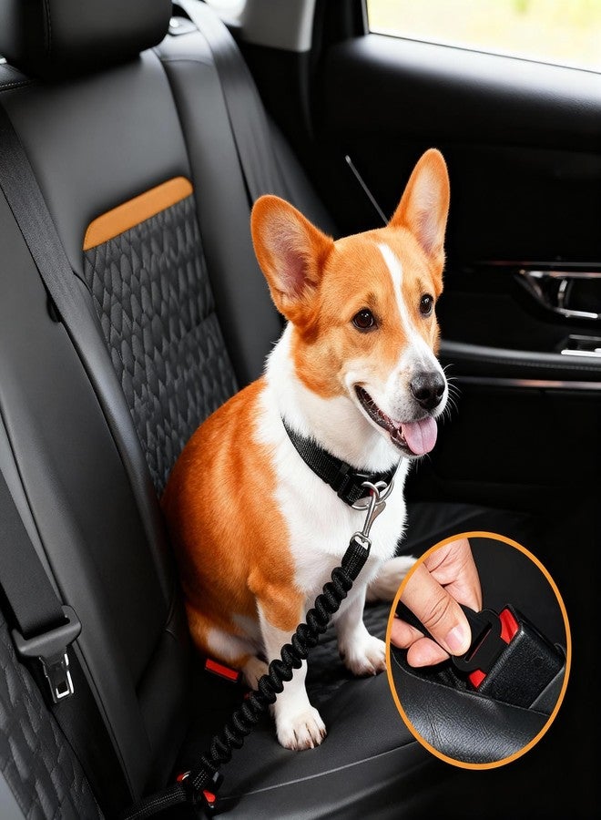 Ortarco Dog Seat Belt 2Pcs, Retractable Pet Car Harness, Adjustable Dog SeatBelts for Vehicle, Nylon Pet Safety with Elastic Bungee - Image 2