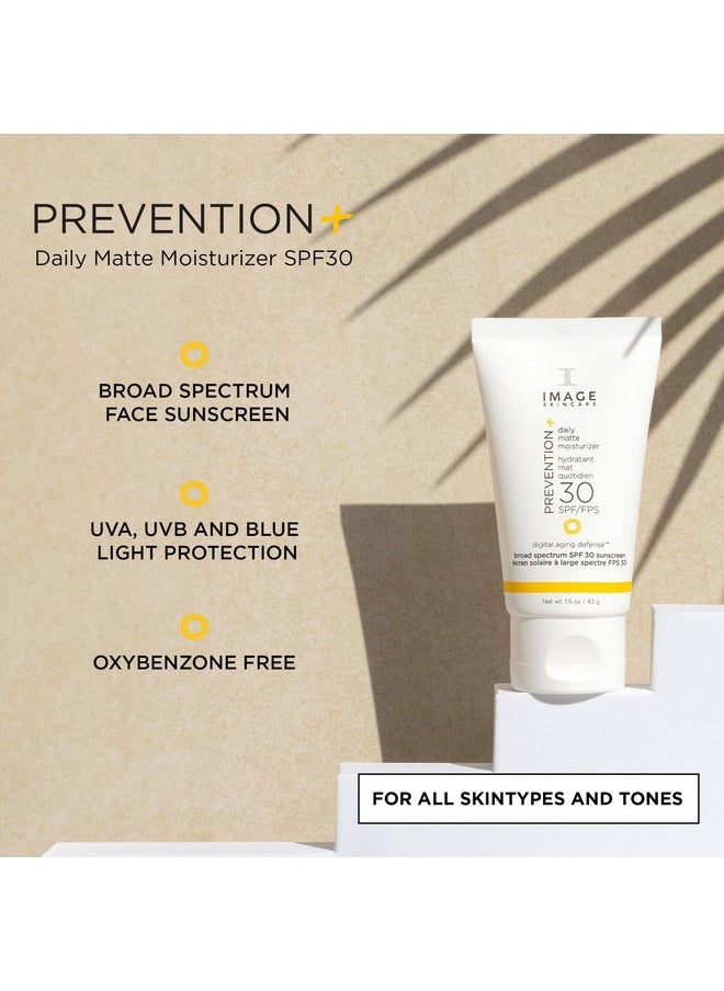 IMAGE SKINCARE , Prevention+ Daily Matte Moisturizer Spf 30, Zinc Oxide Mattifying Face Sunscreen Lotion, Discovery Size, Amazon Exclusive, 1.5Oz  - Image 2