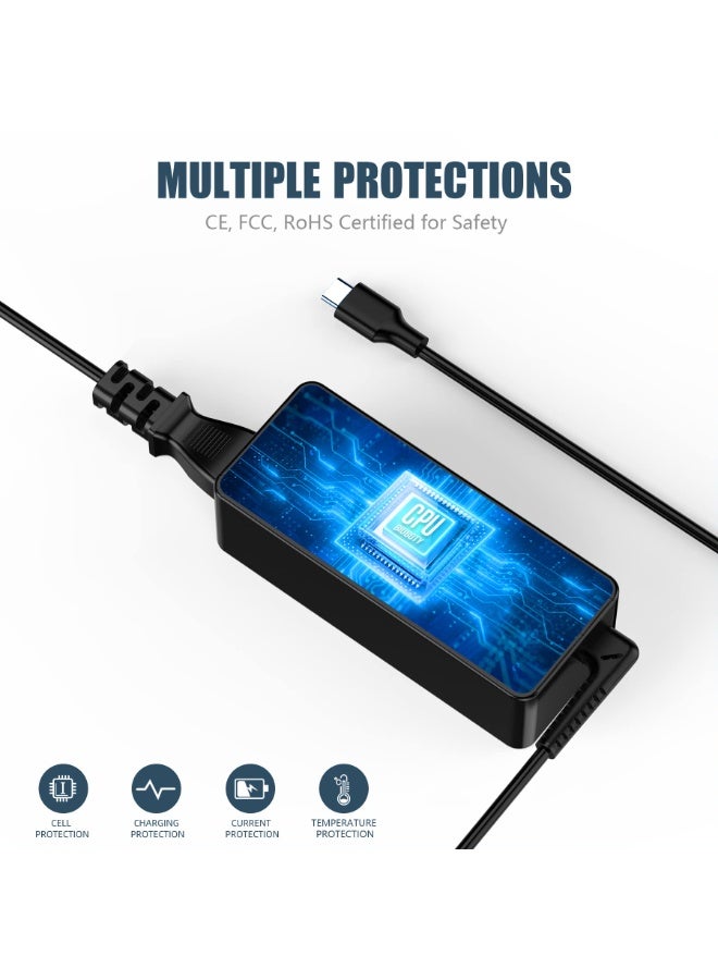 65w USB C Laptop Charger for HP EliteBook Elite Spectre X360 X2 830 1030 1040 Envy 11 13 14 15 ProBook 430 G6 G7 G8 Chromebook Pavilion Laptop Charger Power Supply Adapter - Image 5