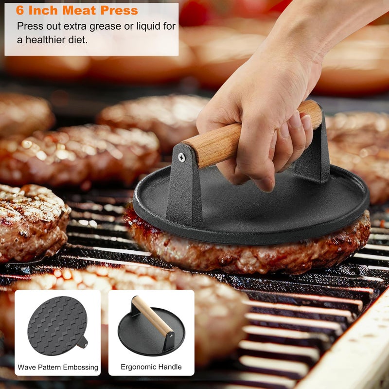 grilljoy Professional Griddle Accessories Kit Set with Smash Burger Press - Extra Thick Grill Spatula, Turner, Flipper - 38PCS Flat Top Grill Tools Kit for Outdoor Barbecue Teppanyaki Camping Cooking - Image 4