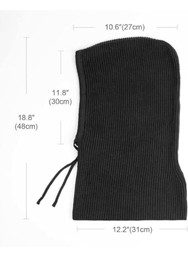 قبعات الشتاء للنساء البنات شال دافئ مغطاة قبعة الحياكة مع خيط قابل للتعديل - Image 2