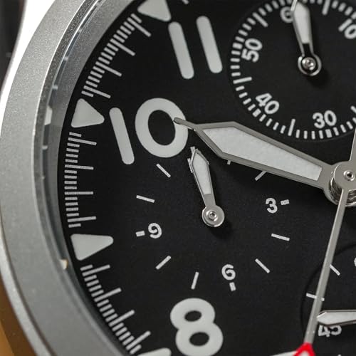 TACTICAL FROG Militado ML1868 39mm Military Chronograph Watch Sapphire Crystal VK67 Quartz Watches for Men BGW9 Luminous 100M Waterproof, Green Canvas Strap - Image 4