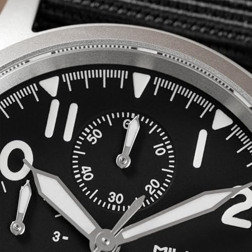 TACTICAL FROG Militado ML1868 39mm Military Chronograph Watch Sapphire Crystal VK67 Quartz Watches for Men BGW9 Luminous 100M Waterproof, Green Canvas Strap - Image 5