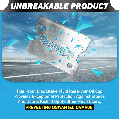 OBEROI'S TRADERS Triumph Bike Stainless Steel Bike Front Disc Brake Fluid Reservoir Oil Cap/Container Guard Protector Cover I Triumph Bike Accessories (Silver) - Image 2