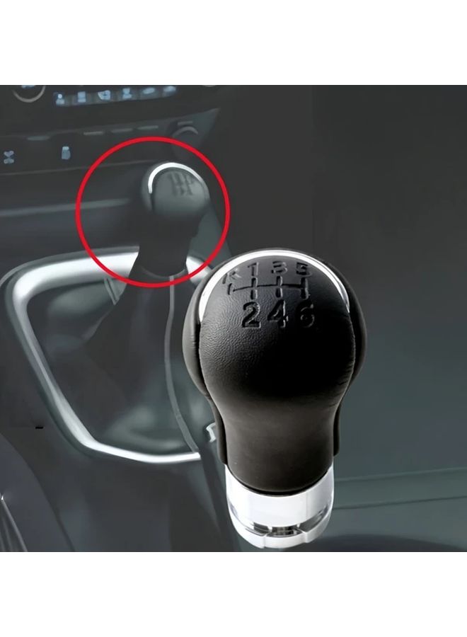Flat 6 Speed Manual Gear Shift Knob Black PU Leather For Hilux Revo 2015 2020 - Image 4