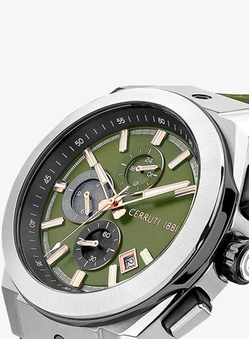 CERRUTI 1881  Men's Round Shape Silicone Band Analog Wrist Watch 48 mm - Green Dial - CIWGQ2224002 for Men | Best Price UAE