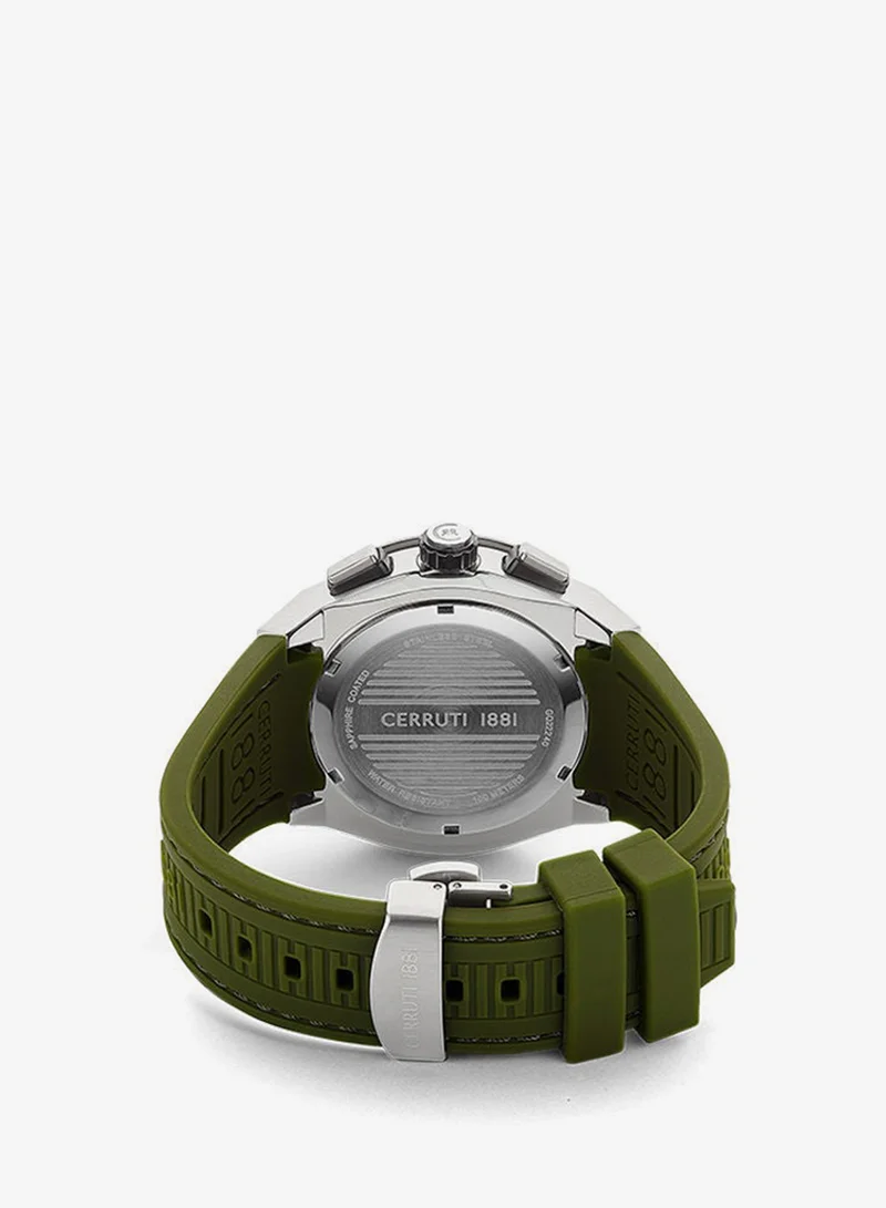 CERRUTI 1881  Men's Round Shape Silicone Band Analog Wrist Watch 48 mm - Green Dial - CIWGQ2224002 for Men | Best Price UAE