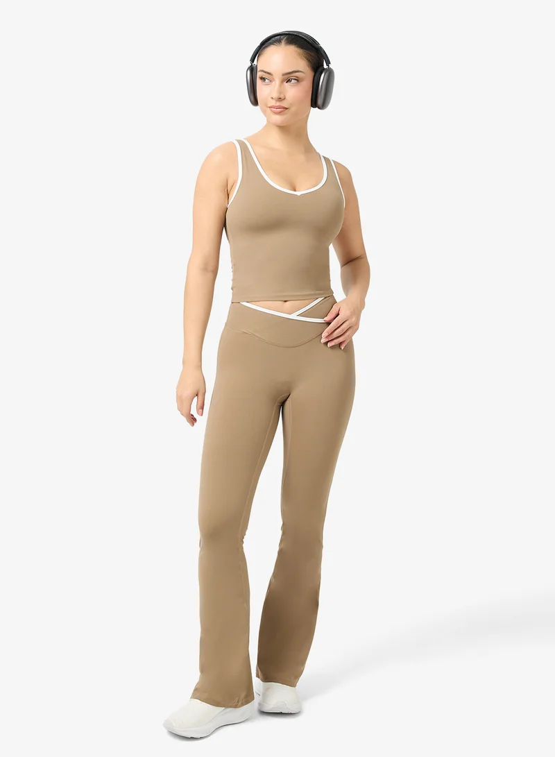 Frwd  Soft Touch Seamless Tank Top & Flared Legging Set for Women | Best Price UAE