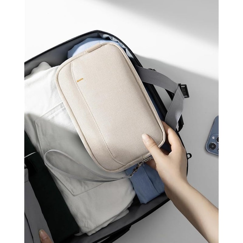 Inateck Cable Bag Electronics Organiser, Splash-proof Travel Accessory Bag, Compatible with Mouse, USB Stick, beige, S, Casual - Image 5