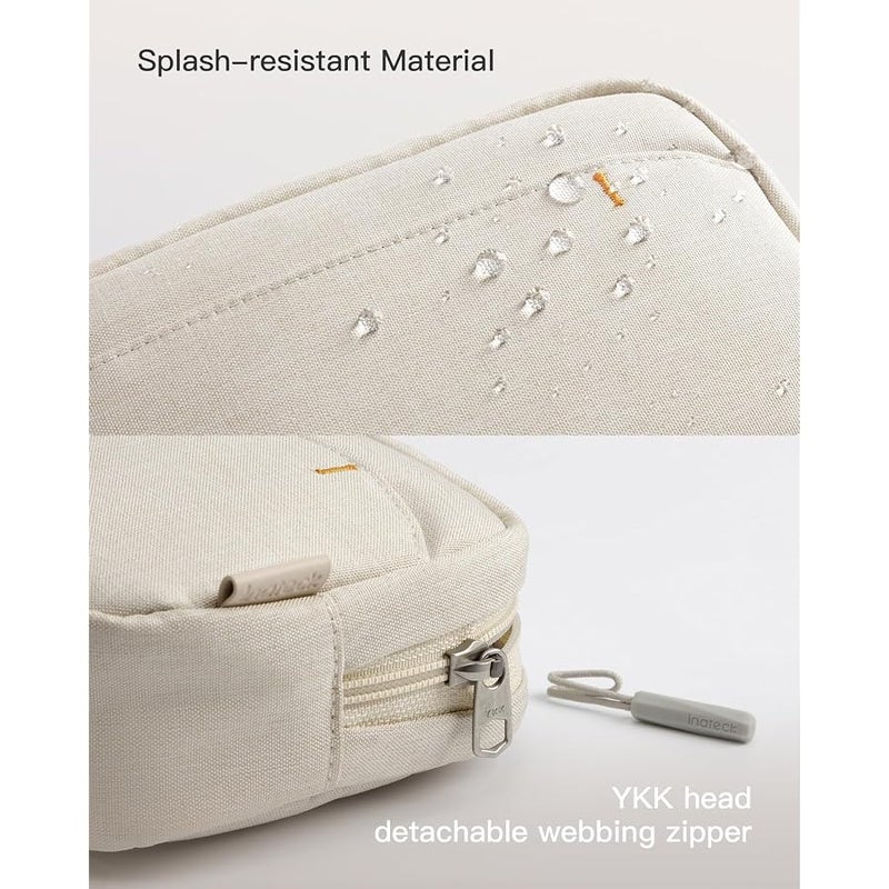 Inateck Cable Bag Electronics Organiser, Splash-proof Travel Accessory Bag, Compatible with Mouse, USB Stick, beige, S, Casual - Image 4