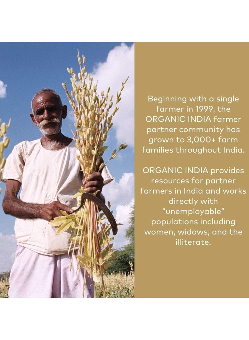 Organic India تولسي الريحان المقدس للاستجابة الإيجابية للتوتر نباتي 90 كبسولة - Image 4