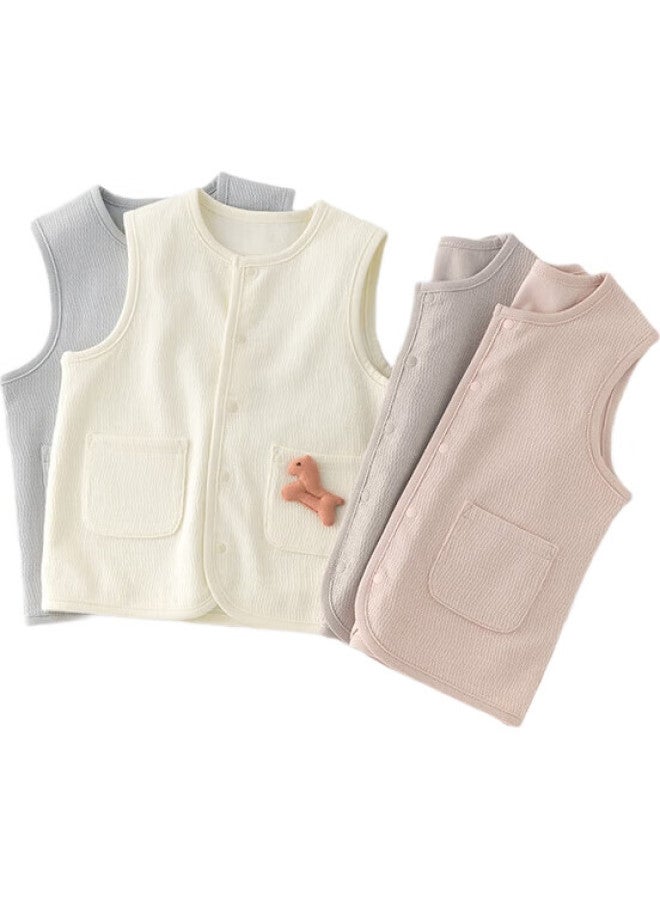 Good bear Guaiqi Bear Baby Toddler Pure Cotton Vest Spring Autumn Children'S Vest Boys And Girls Baby Shawl Spring Autumn Small Jacket - Image 3