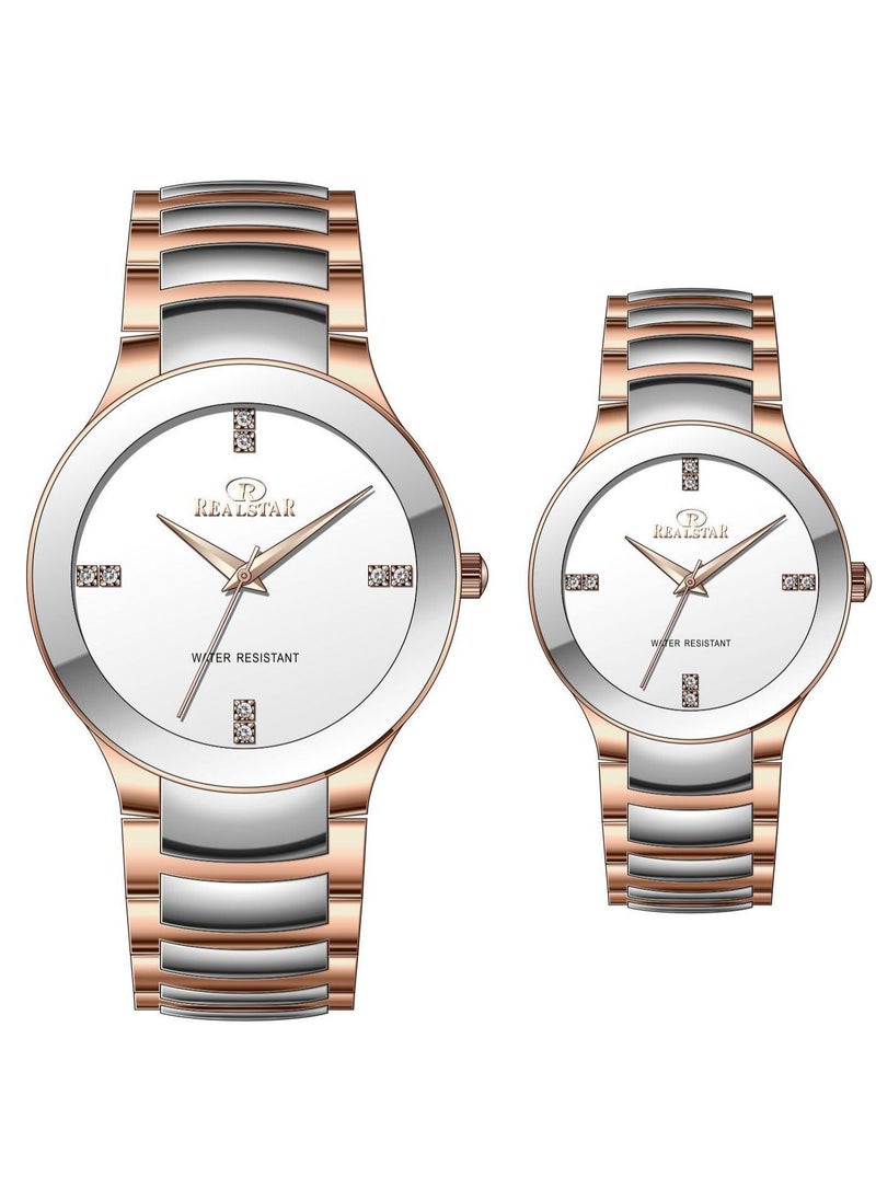 REALSTAR - Water Resistant Analog Couple Watch Set - Image 1