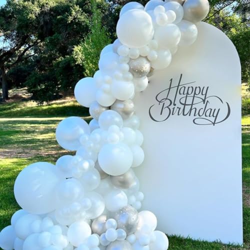 Awenztech White Balloons 12 inch, White Latex Balloons 50pcs Party Balloon for Engagement Bachelorette Bridal Shower Wedding Party Birthday Decorations - Image 5