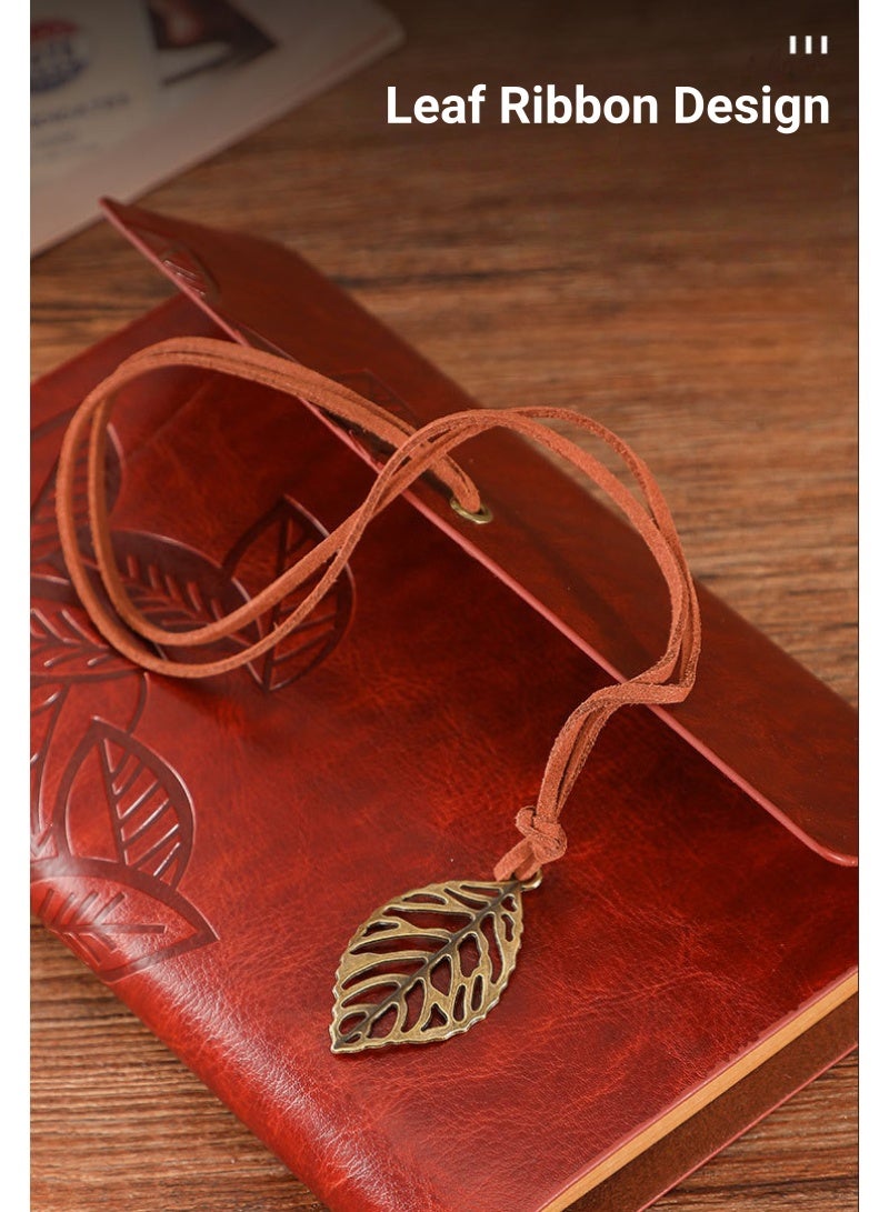 ARUWA DIY Leather Scrapbook Album,LeafBond Vintage Leaf Photo Book,150 Pages Travel Memory Journal for Birthdays,Anniversaries, and Weddings - Image 1