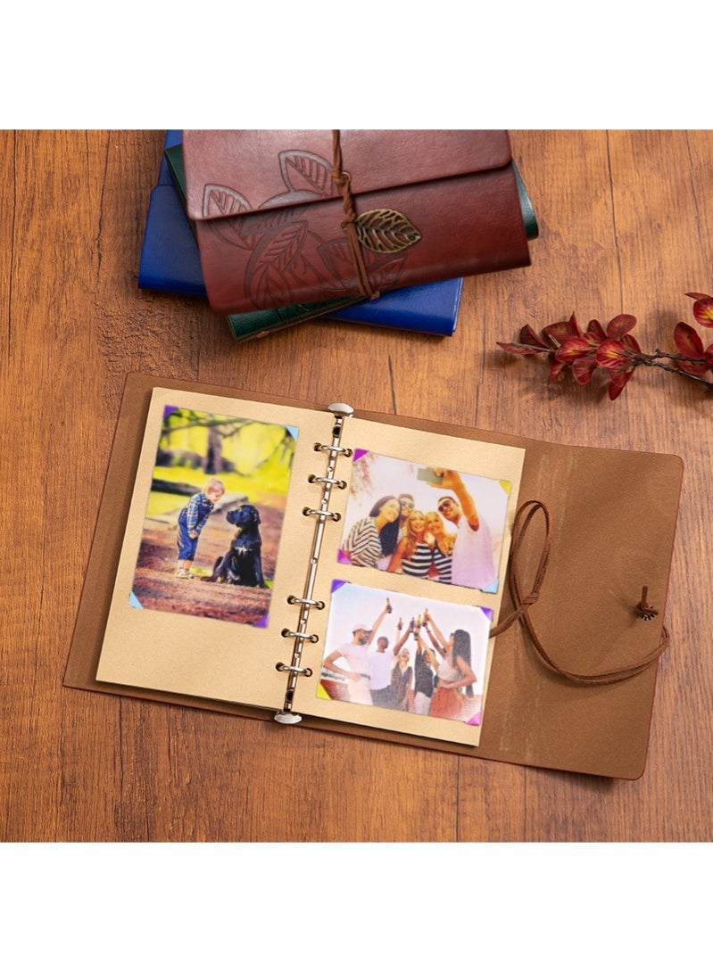 ARUWA DIY Leather Scrapbook Album,LeafBond Vintage Leaf Photo Book,150 Pages Travel Memory Journal for Birthdays,Anniversaries, and Weddings - Image 5