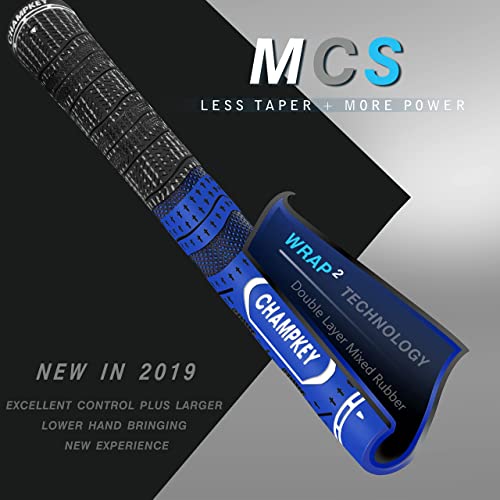 CHAMPKEY Premium Hybrid Golf Grips 13 Pack with All Repair Kits - All Weather Performance Golf Club Grips - High Traction and Control Half Corded Golf Grips for Men(Blue,Oversize) - Image 2