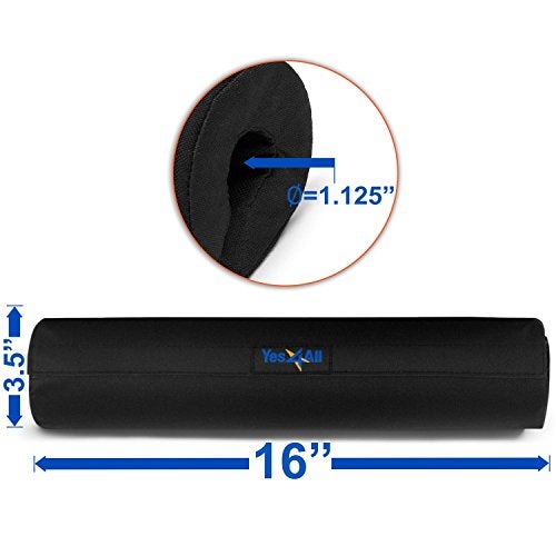 Yes4All Foam Bar Pad – Olympic Barbell Pad – Barbell Squat Pad – Barbell Neck Pad for Squats, Hip Thrusts – Weight Lifting Bar Pad (Black, Set of 2) - Image 2