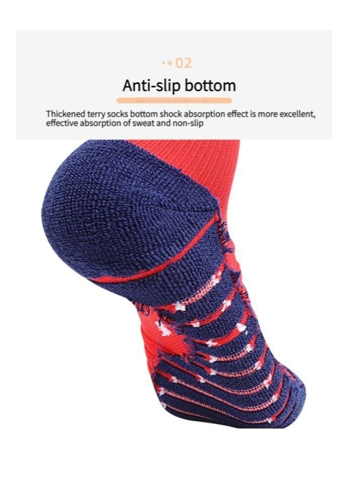 M MIAOYAN M MIAOYAN football star Messi Ronaldo Mbappe Neymar same football socks men and women adult non-slip socks towel bottom mid-tube socks sports socks  - Image 4