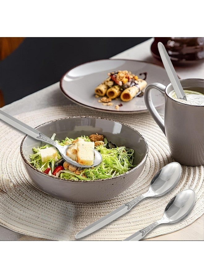 Parage مجموعة باراج من 12 ملعقة طعام/طاولة من الفولاذ المقاوم للصدأ، الطول 15.5 سم، مجموعة من 12، فضي (كلاسيكي) - Image 4