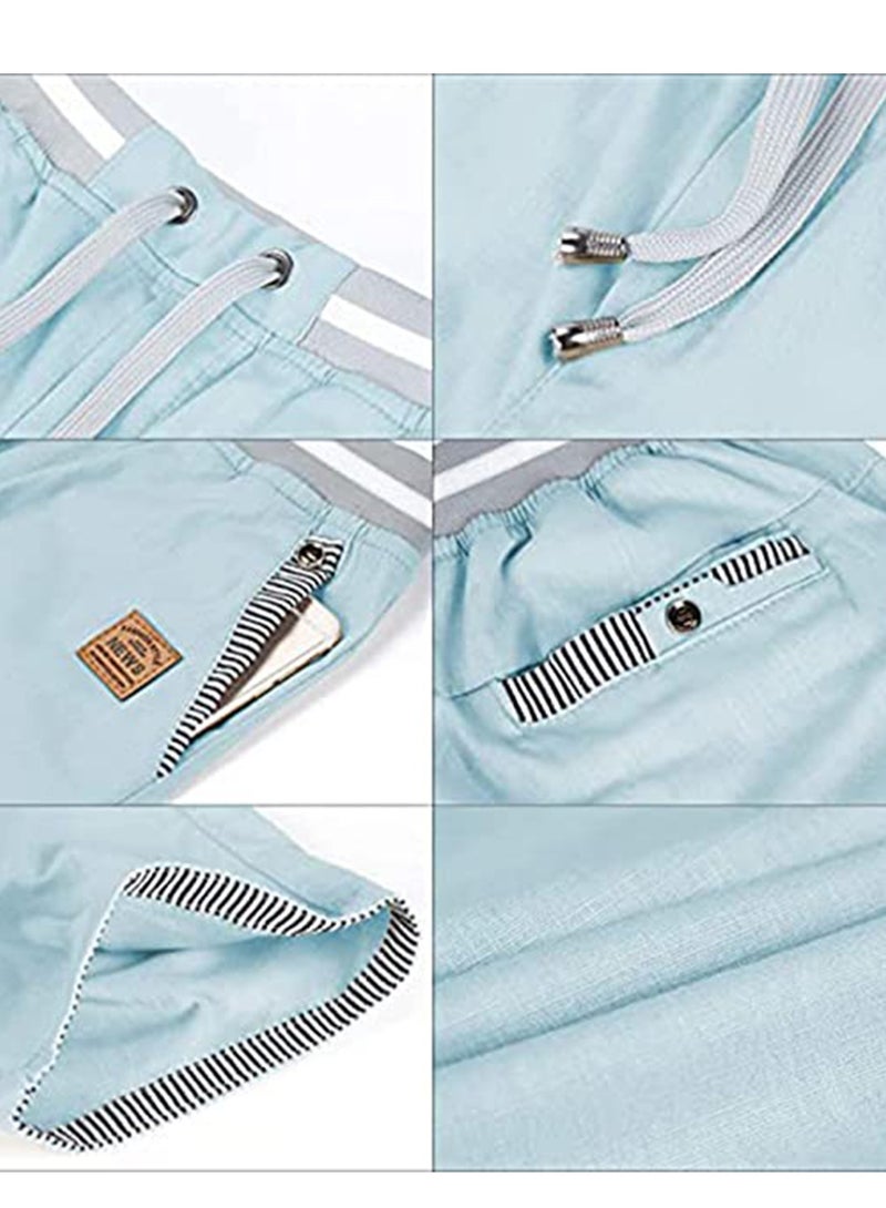 SOLARAE Men's Shorts Casual Comfortable Workout Drawstring Pockets Elastic Waist Classic Fit Summer Beach Short Pants - Image 3