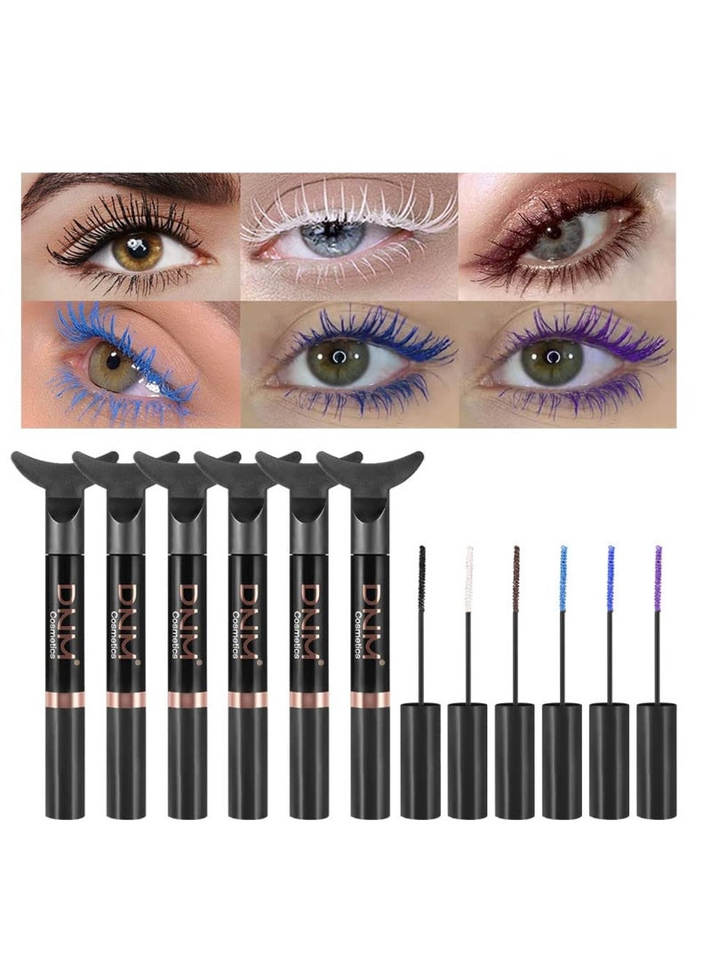 SYOSI Colored Mascara for Eyelashes 6Pcs Mermaid Colorful Mascara Waterproof Charming Long lasting Cruelty Free Vegan Voluminous Maskara for Women Eye Makeup - Image 1