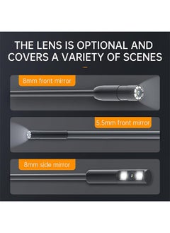 DAREU Dual Lens Industrial Inspection Camera with Light - 1080P HD Borescope, IP67 Waterproof Cable, 5M Hard Wire, 8+1 LED Lights, 8mm Handheld Endoscope  - Image 3