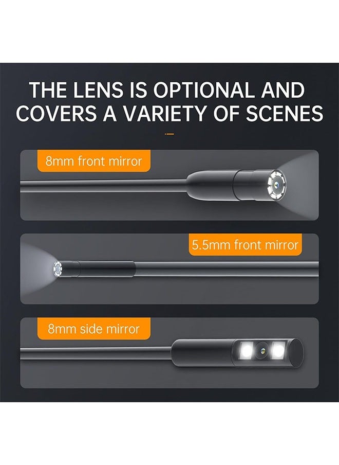 DAREU Dual Lens Industrial Inspection Camera with Light - 1080P HD Borescope, IP67 Waterproof Cable, 5M Hard Wire, 8+1 LED Lights, 8mm Handheld Endoscope  - Image 3