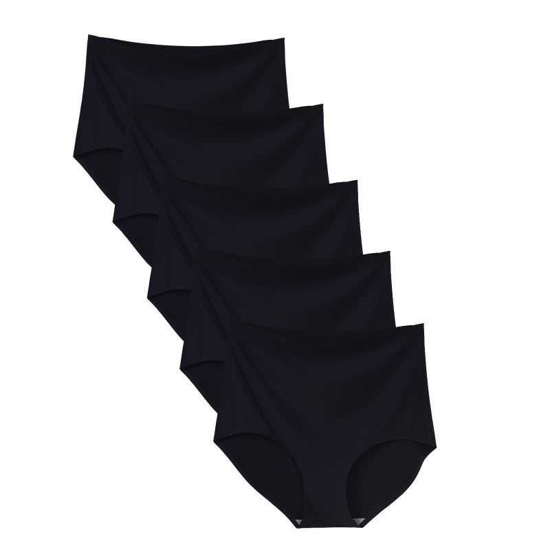 Bolivelan 5 Pack Women's Seamless Hipster Panties Invisible High Waist No Show Ladies Bikini Underwear (9, Black) - Image 5