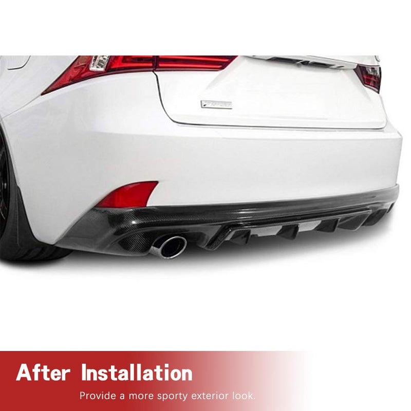 Generic Carbon Fiber Rear Diffuser for Lexus is F 2013-2014 Is200t Is250 Is300 Is350 Base & F Sport 2013-2019 Rear Bumper Cover Lower Lip Factory Outlet (Rear Diffuser)  - Image 2