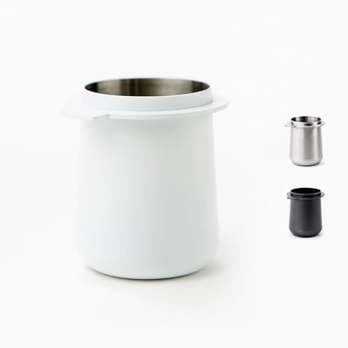 Crema Coffee Products  54mm Dosing Cup  White  100 Stainless Steel  Espresso Coffee Dosing Cup  Compatible with 54mm Breville Portafilters