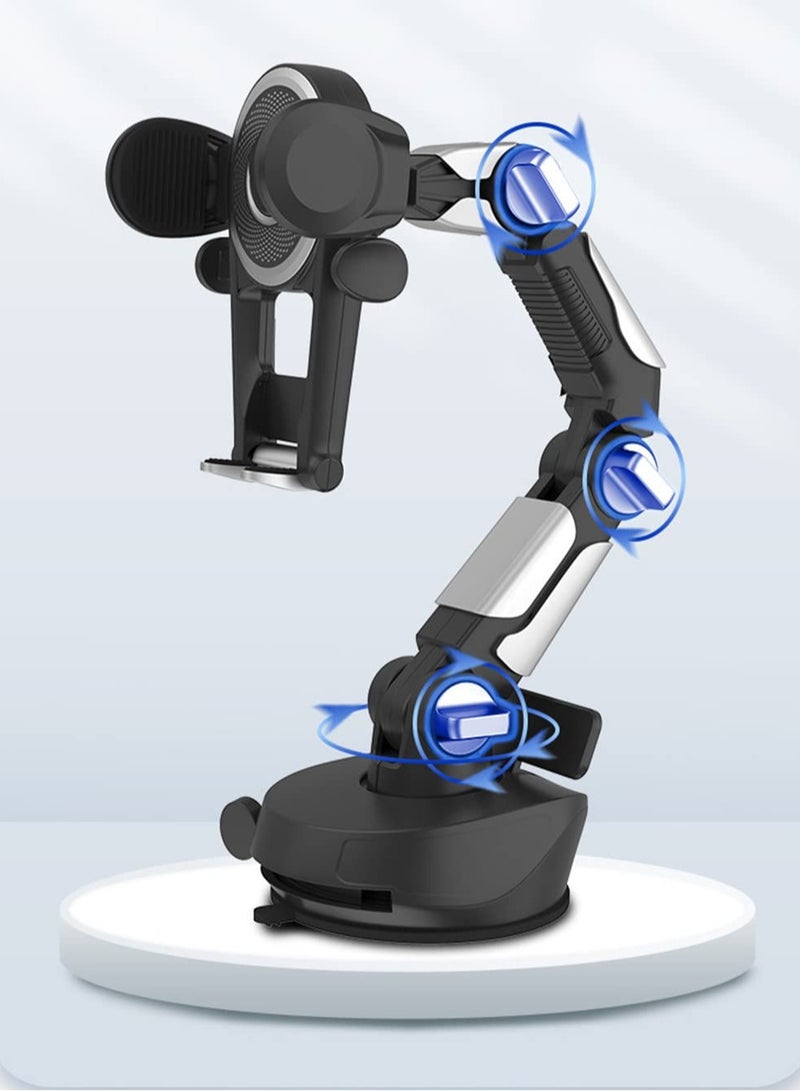 SYOSI 360 Heavy Duty Phone Holder Mount, Long Arm, Adjustable Super Suction Cup for Dashboard and Windshield, Hands-Free Cell Phone Holder for Trucks, Cars - Image 4