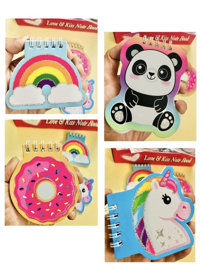 Le Delite Combo pack of mini notebookgirls notepad diary gratitude pocket memo journals easy to carry (palm sized) set of 4 pc/unicorn, panda, donut, rainbow, mermaid patterns - Image 3