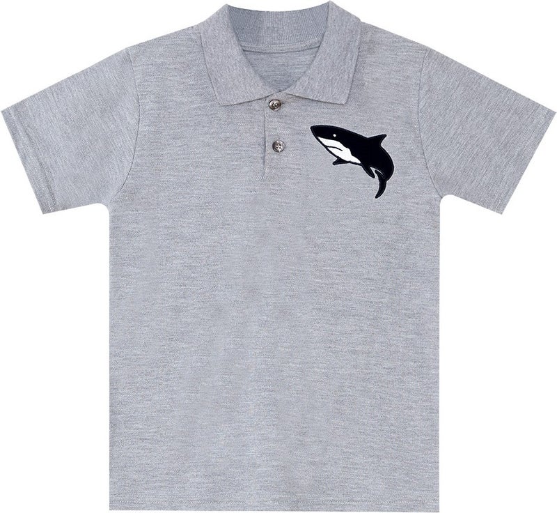 Mshb&G Shark Boy Polo Neck T-Shirt Shorts Set  - Image 5