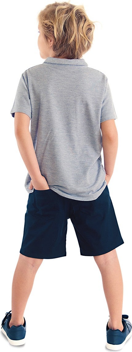 Mshb&G Shark Boy Polo Neck T-Shirt Shorts Set  - Image 2