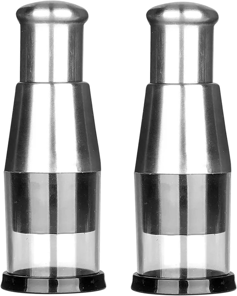 klarako 2PCS Pressed Garlic Chopper, Manual Food Chopper, Stainless Steel 304 Garlic Masher, Manual Push Type Garlic Chopper, Hand Pressed Veg Chopper, Minced Garlic Garlic Crusher (2PCS) - Image 1