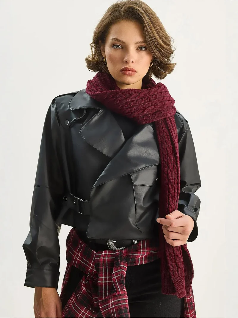 بيانكو لوتشي جاكيت قصير من الجلد الصناعي واسع من لوتشي