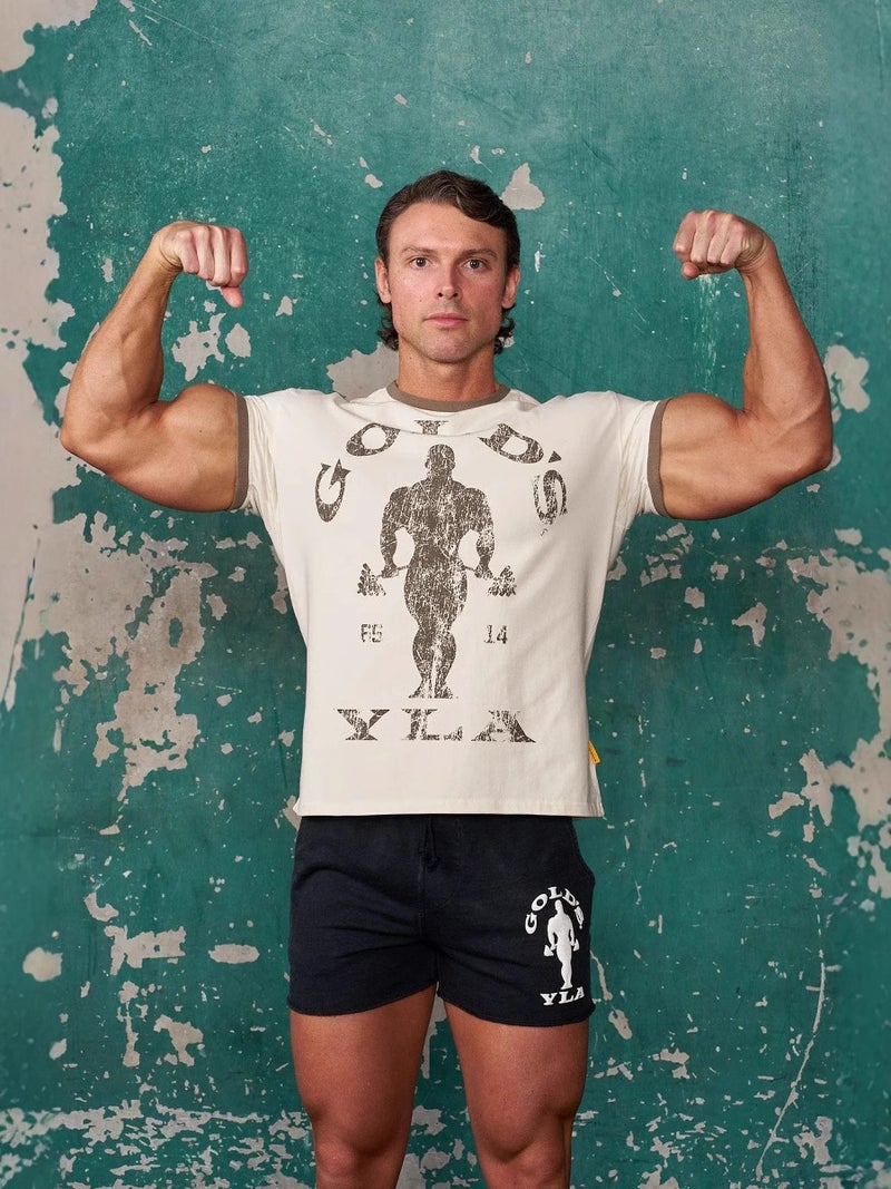 Youngla Joint Gold'S Men'S T-Shirt Jogger Sports Fitness Cotton Slim Short Sleeve - Image 4