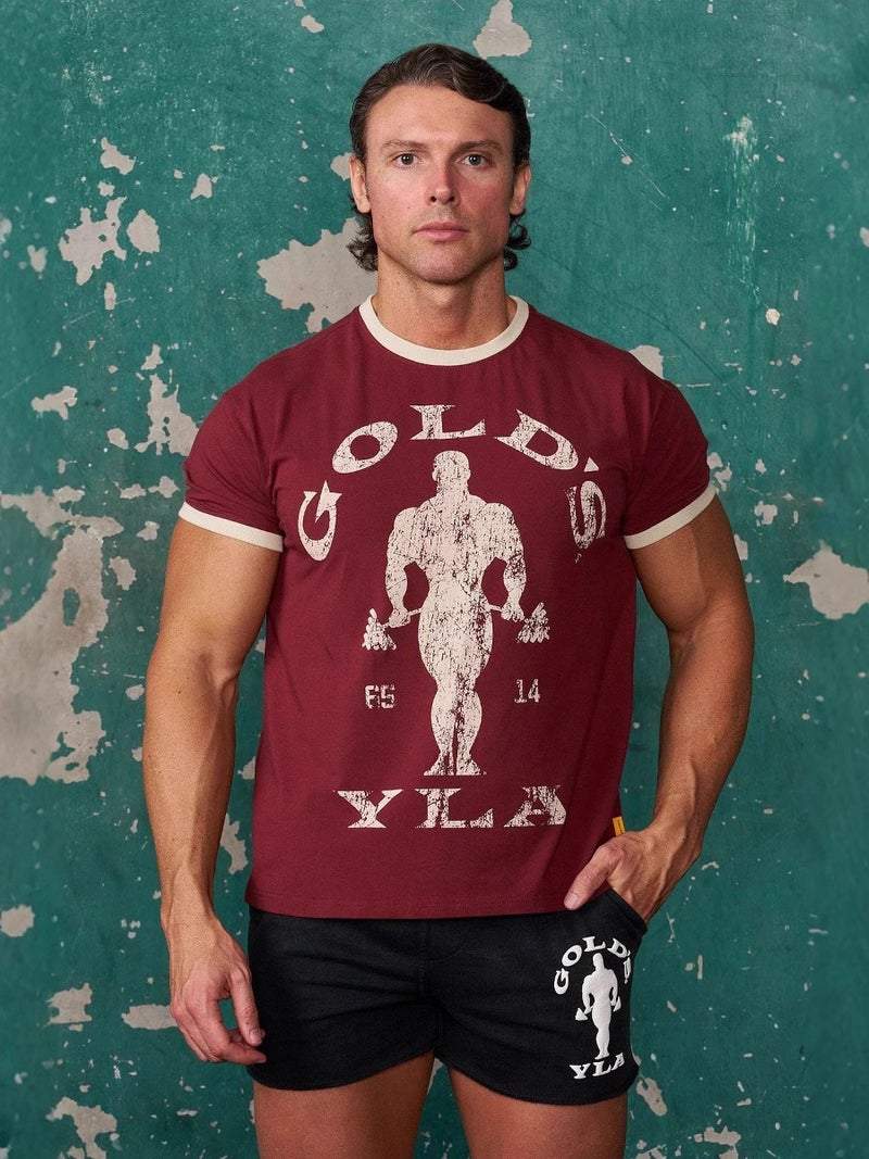 Youngla Joint Gold'S Men'S T-Shirt Jogger Sports Fitness Cotton Slim Short Sleeve - Image 2