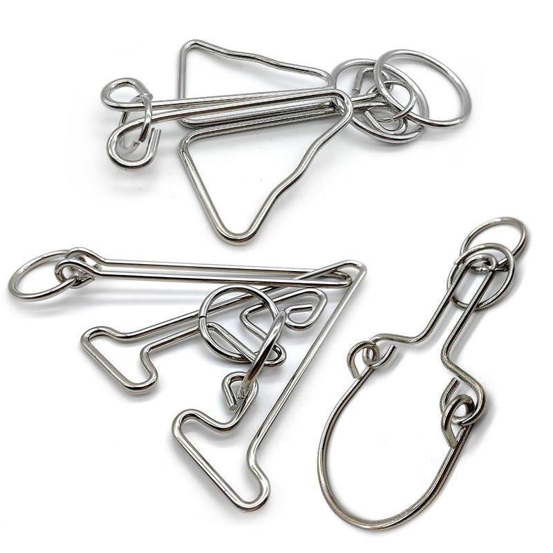 Zooshine 3 Pcs Large Metal Brain Puzzle TeasersChallenging for Party GamesOffice Toy Gift for Adults and Teens - Image 3