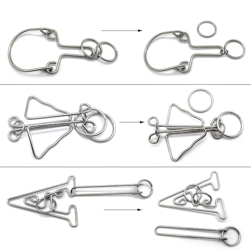 Zooshine 3 Pcs Large Metal Brain Puzzle TeasersChallenging for Party GamesOffice Toy Gift for Adults and Teens - Image 5