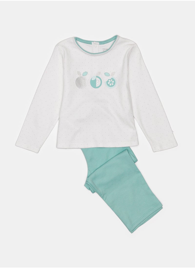 OBAIBI White Pyjama Set for Girls  - Image 1